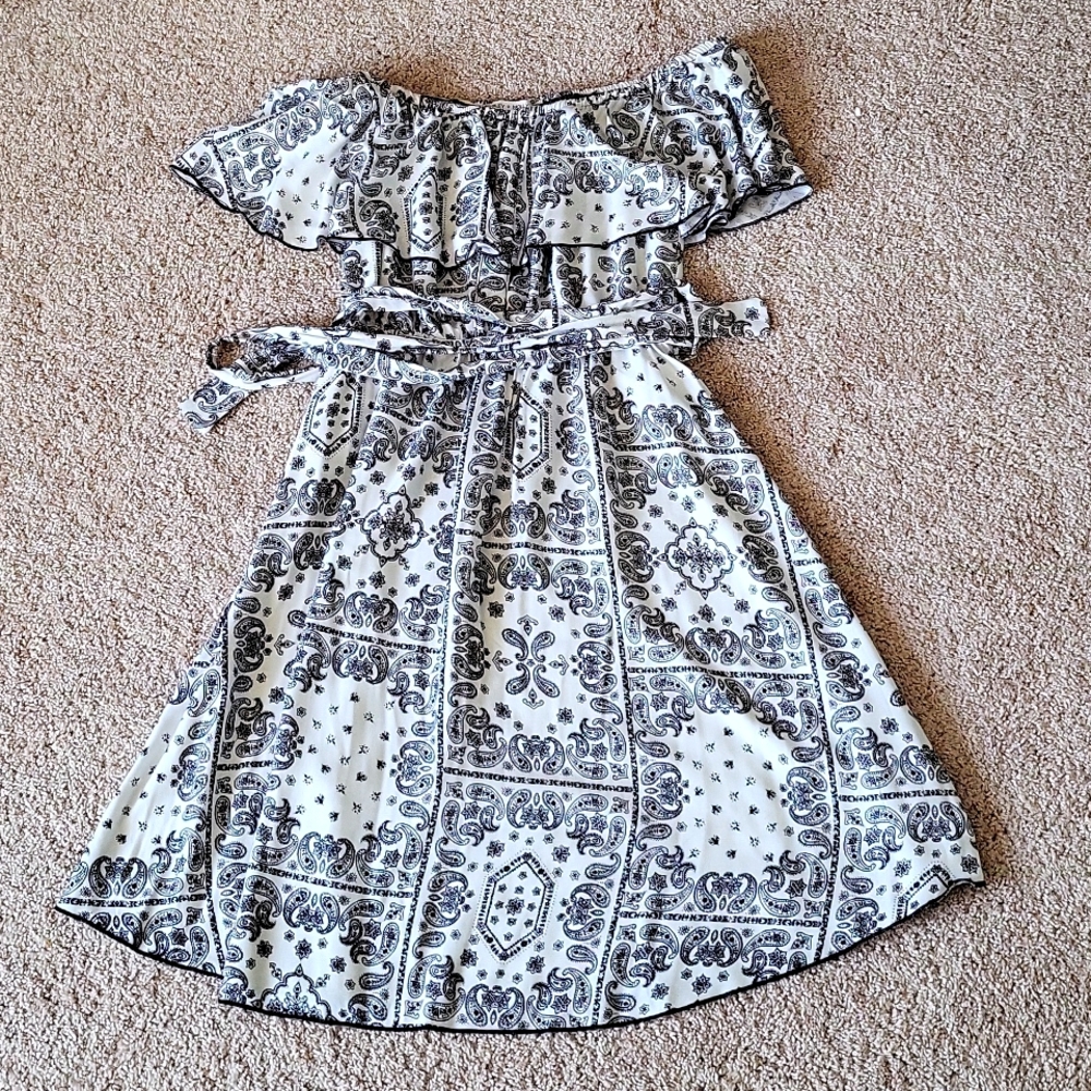 Paisley off the shoulder dress